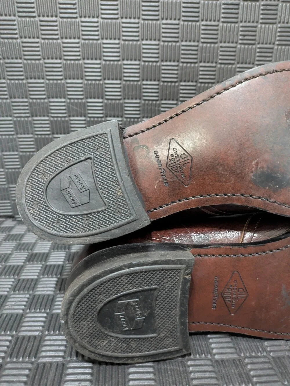 Knapp Safety Shoe Steel Toe Work Boots Side Zip Brown Leather Mens 10.5 EE USA